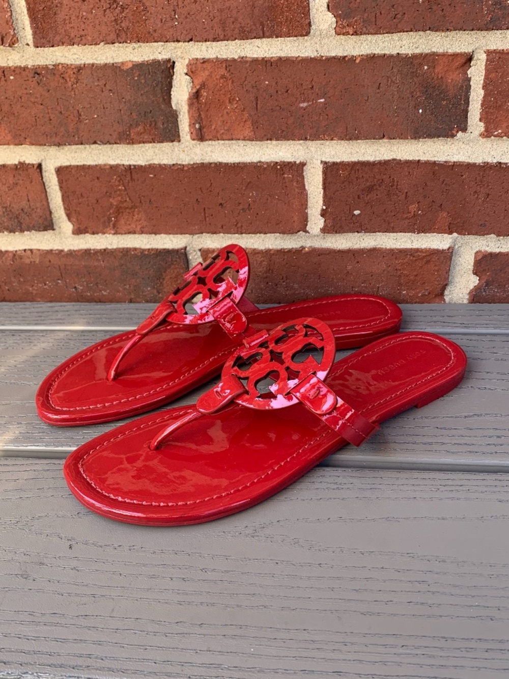 Tory Burch Miller Sandals in Red Patent Leather - Picture 3 of 13